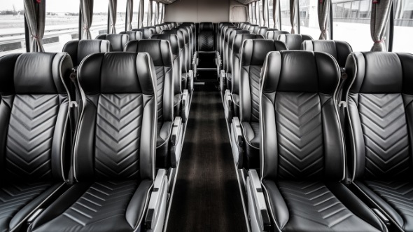 50 passenger charter bus inside athens