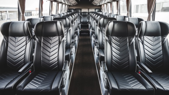 56 passenger charter bus inside athens