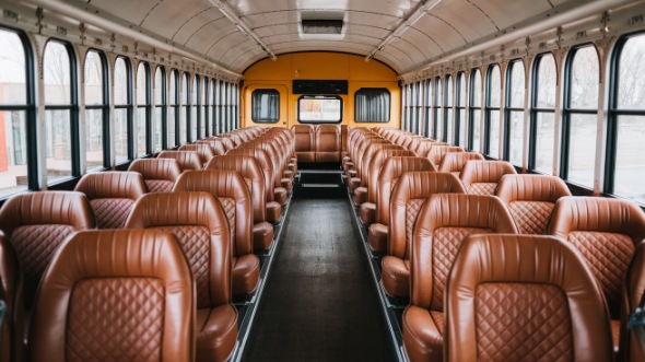 columbia school bus rental interior